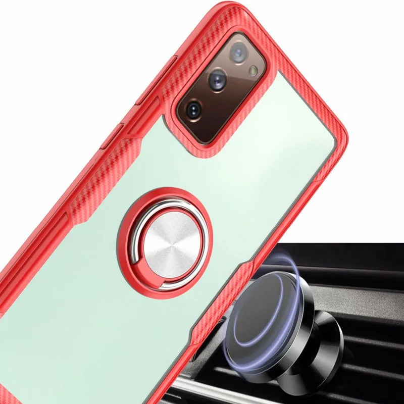 TPU+PC чохол Deen CrystalRing for Magnet (opp) для Samsung Galaxy Note 20, Червоний