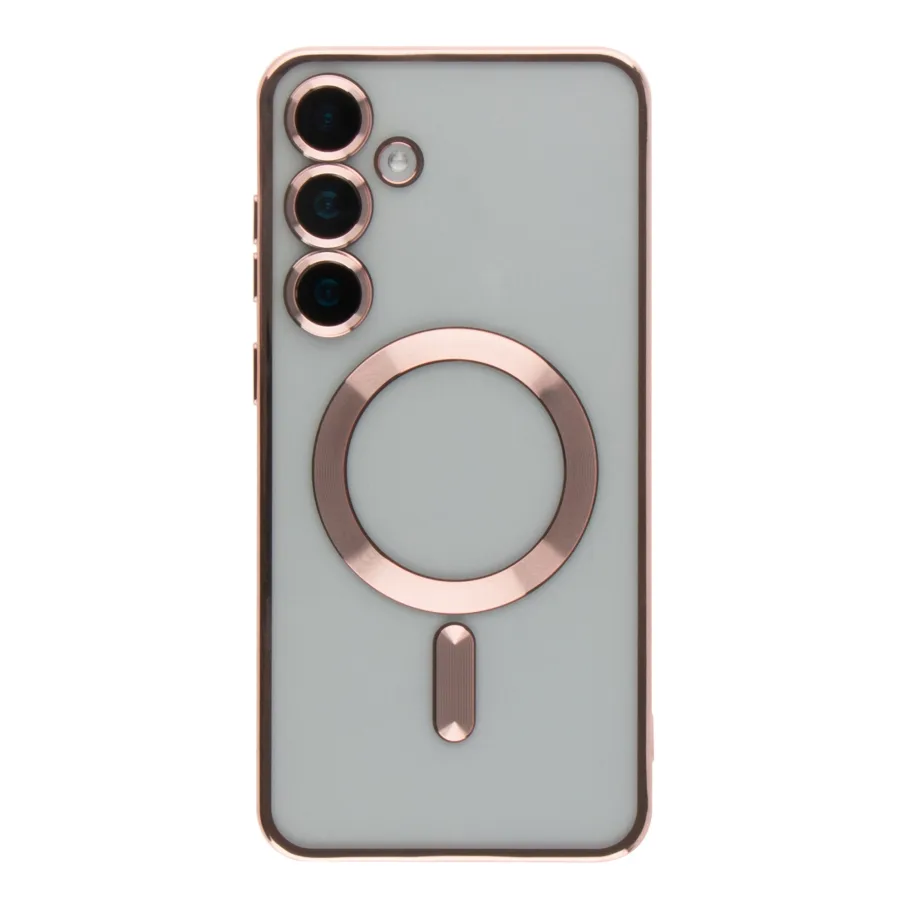 Чoхол TPU Metallic Full Camera with Magsafe для Samsung Galaxy S25+ 5G (S936) Rose Gold