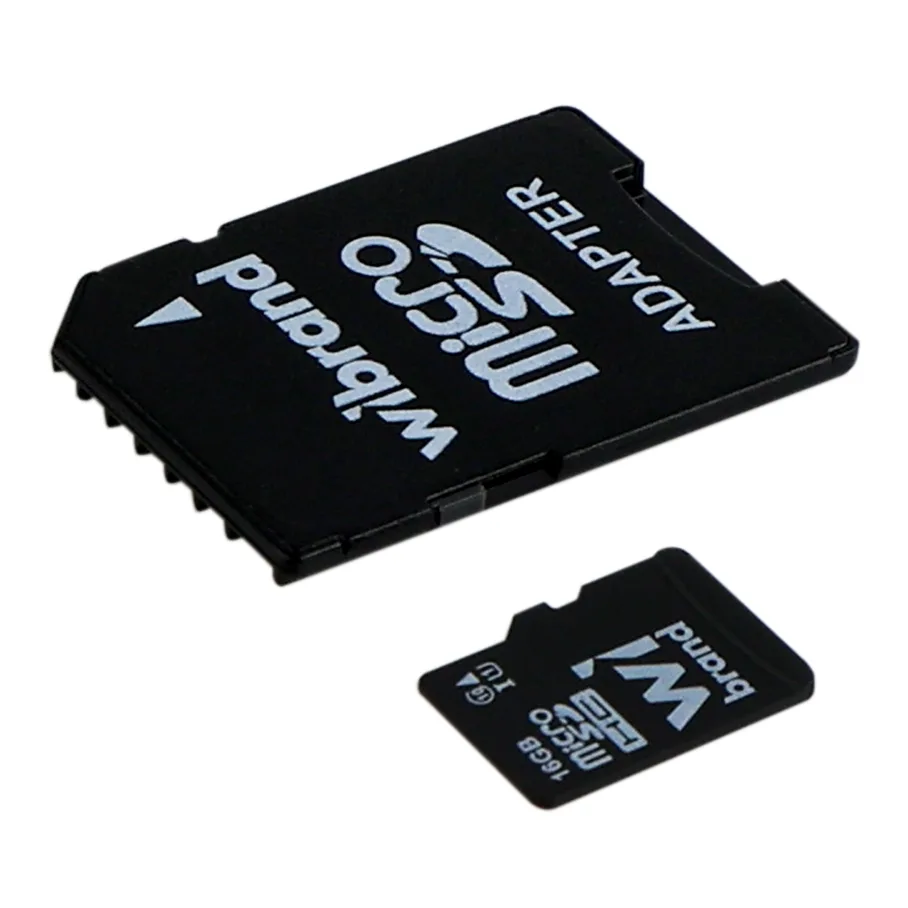 Карта Пам'яті Wibrand MicroSDHC 16gb UHS-1 10 Class & Adapter Чорний