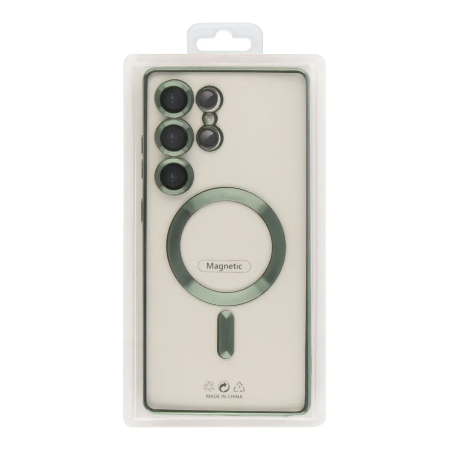 Чoхол TPU Metallic Full Camera with Magsafe для Samsung Galaxy S25 Ultra 5G (S938) Green