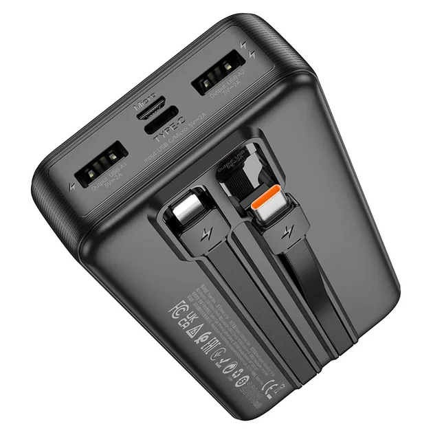 Універсальна Мобільна Батарея Power Bank Hoco J118A Speed energy with cable 20000 mAh (Чорний)