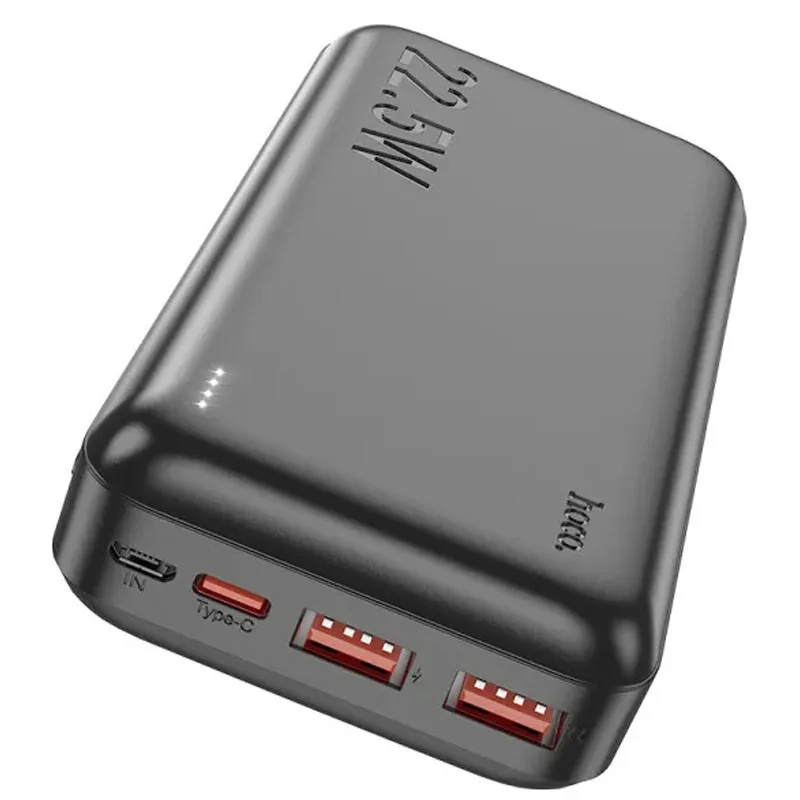 Power Bank Hoco J101A Astute 22.5W 20000mAh із технологією QC3.0+PD3.0 | 2USB/1Type-C, PD/QC, 22.5W, 3A (Чорний)