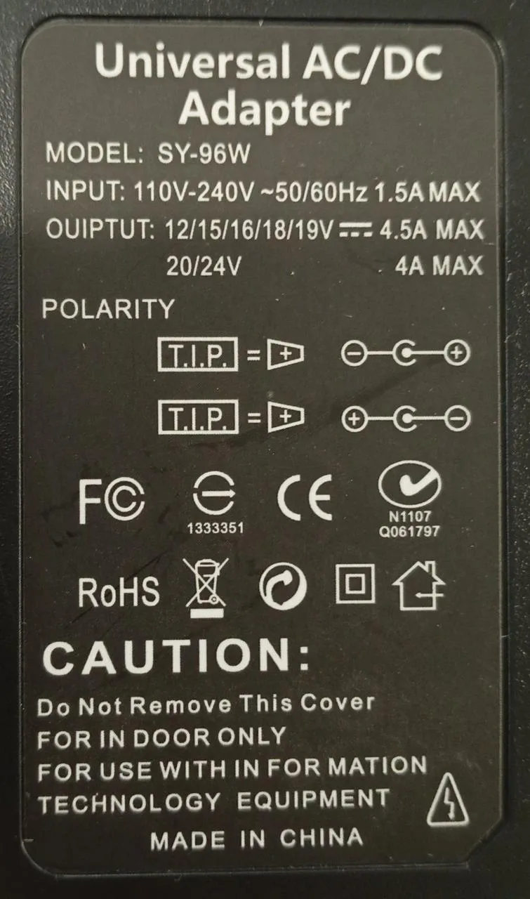 Зарядний пристрій для ноутбука Laptop Adapter SY-96W