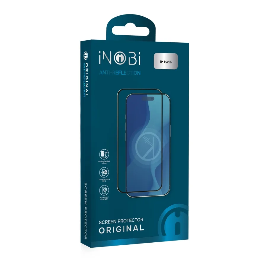 Захисне скло iNOBI Original AR for iPhone 15/16 Чорный