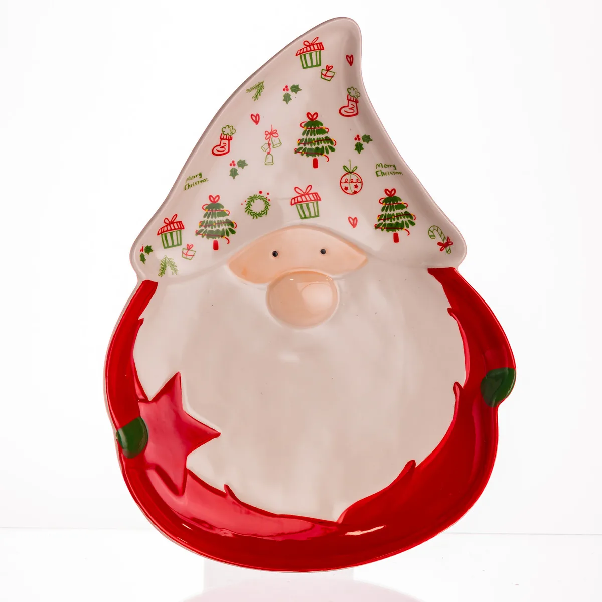 Сервірувальне новорічне блюдо для закусок Marry Cristmas 27×21 (см) з порцеляни CR-1-14
