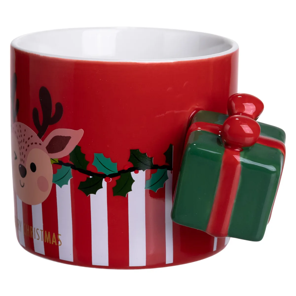 Чашка порцелянова новорічна Merry Christmas 400 (мл) Червона Yiwu FM-CS-49R