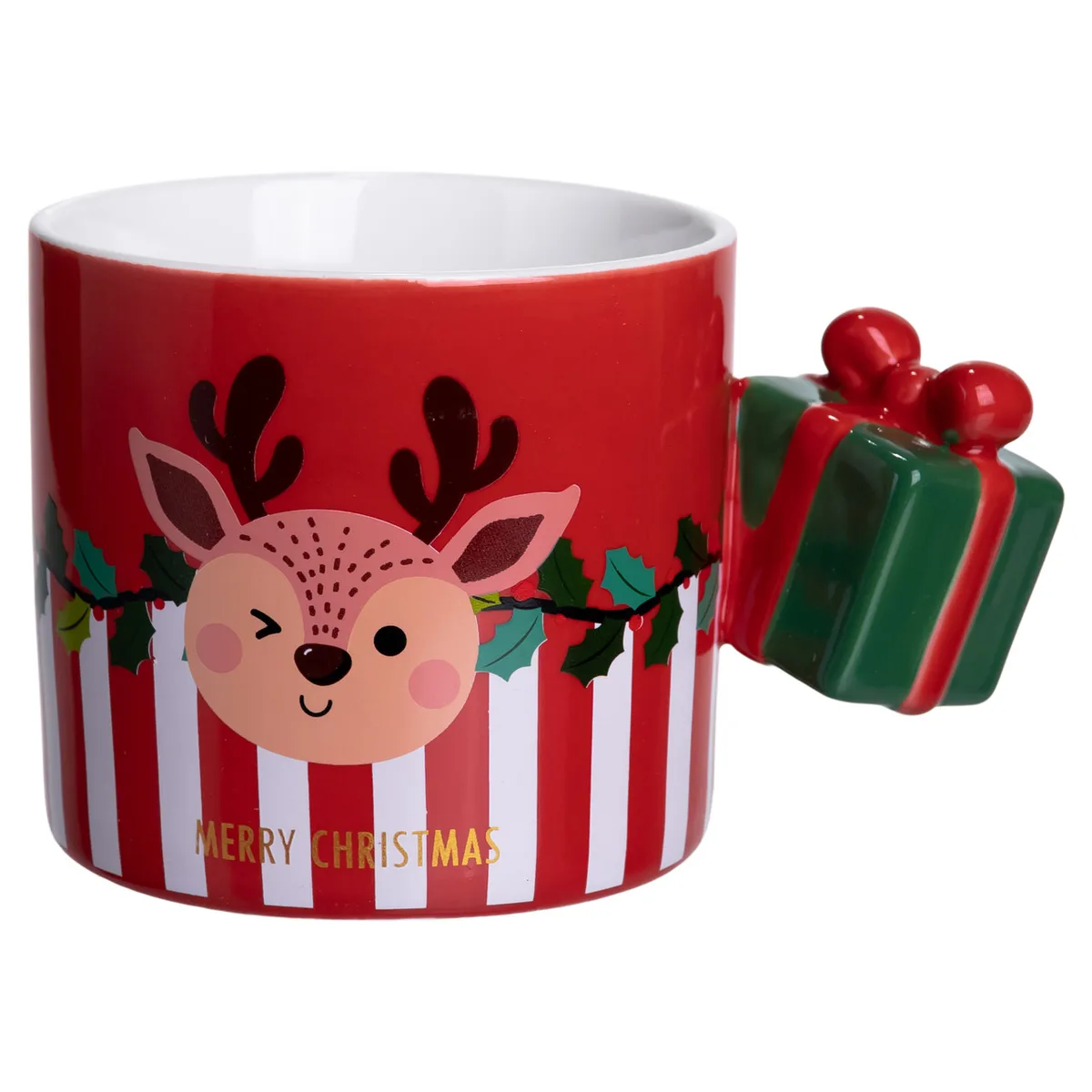 Чашка порцелянова новорічна Merry Christmas 400 (мл) Червона Yiwu FM-CS-49R