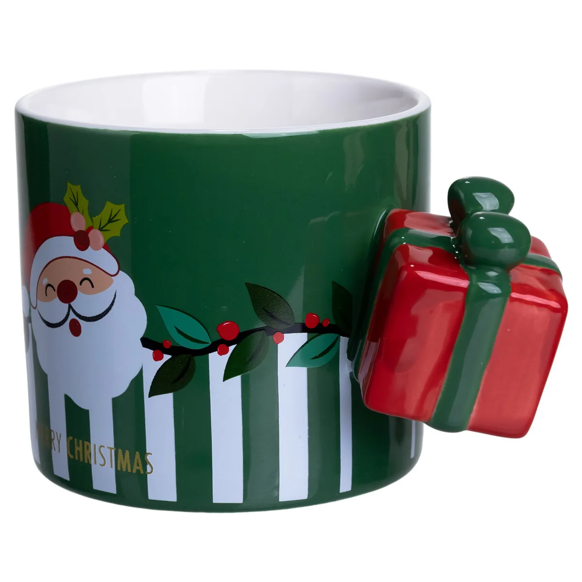 Чашка порцелянова новорічна Merry Christmas 400 (мл) Зелена Yiwu FM-CS-49GR