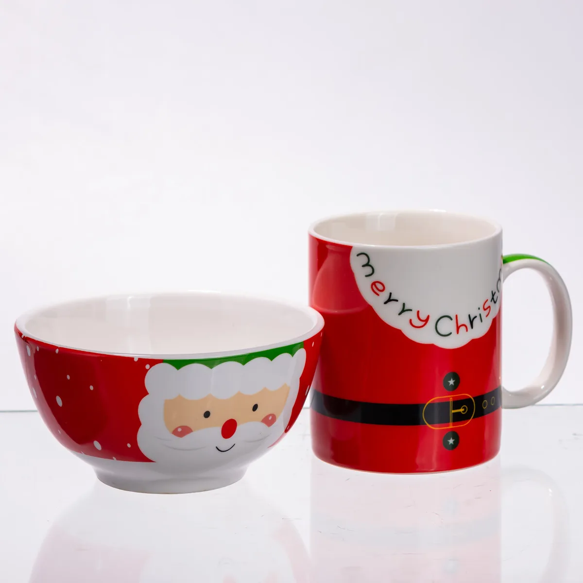 Набір порцелянова чашка з піалою Merry Christmas 350 (мл) CR-1-48