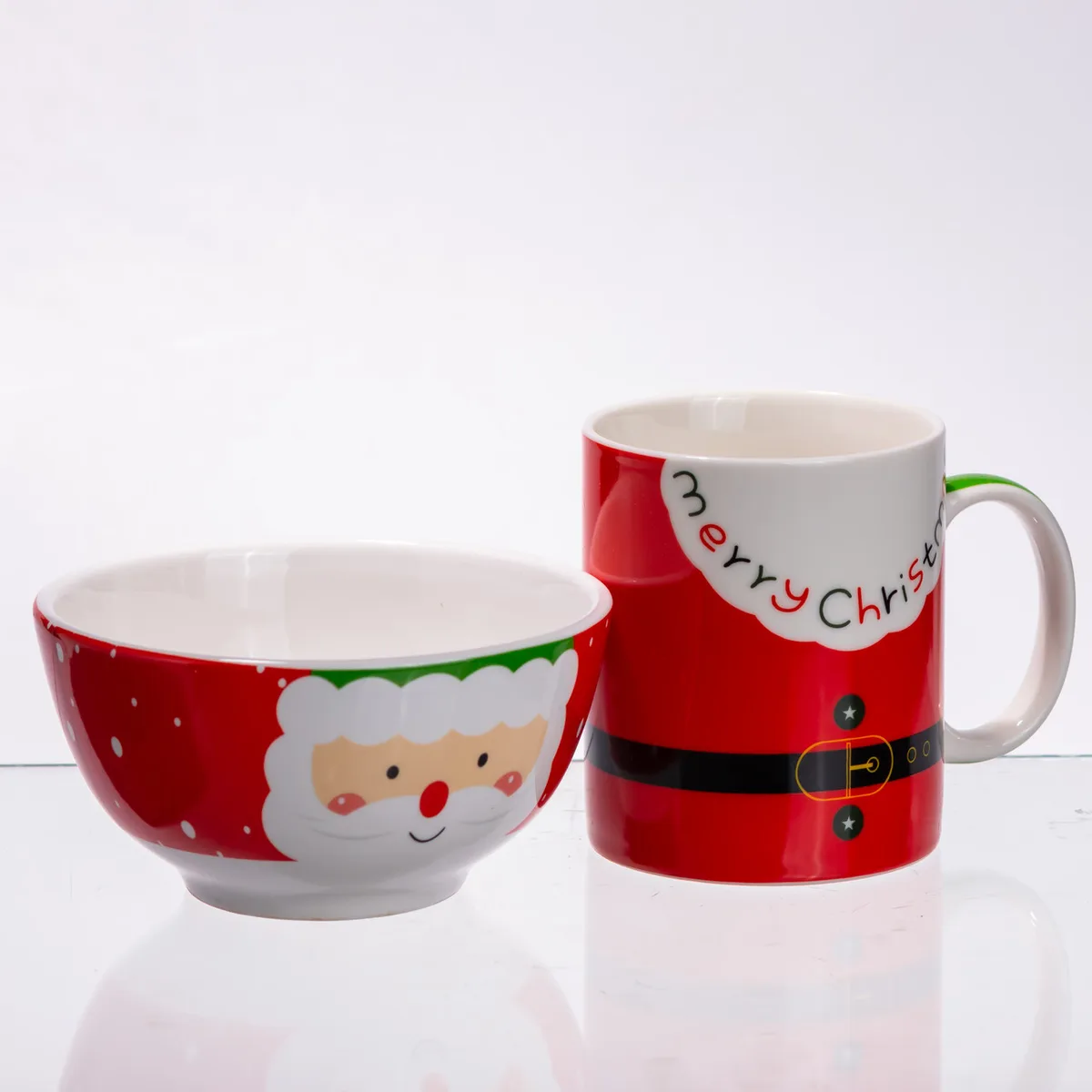 Набір порцелянова чашка з піалою Merry Christmas 350 (мл) CR-1-48