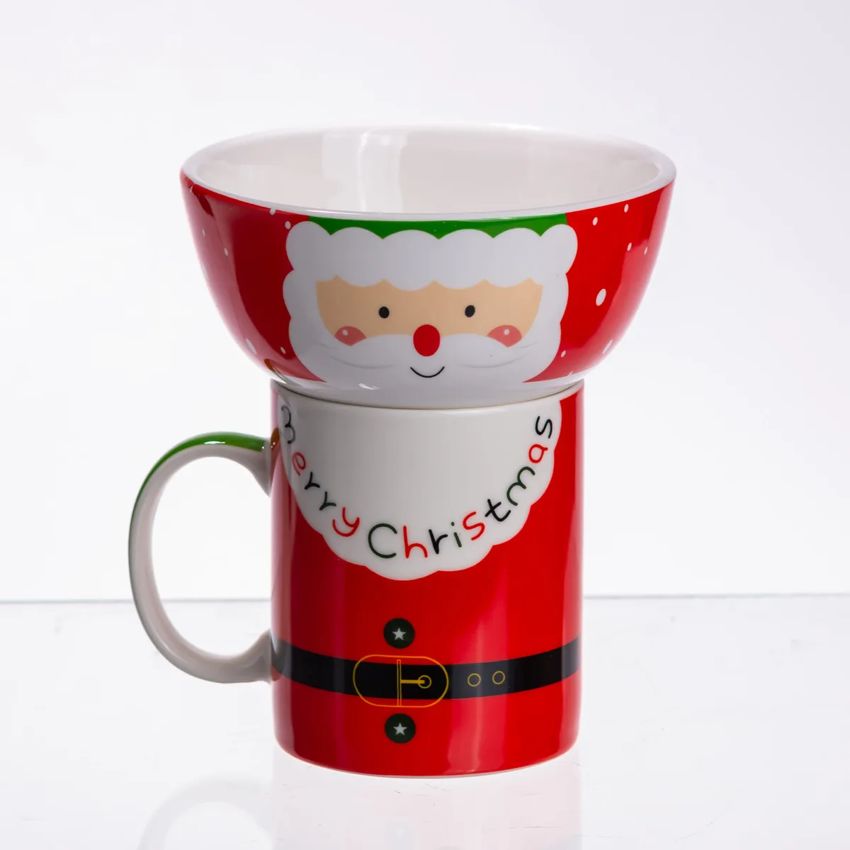 Набір порцелянова чашка з піалою Merry Christmas 350 (мл) CR-1-48