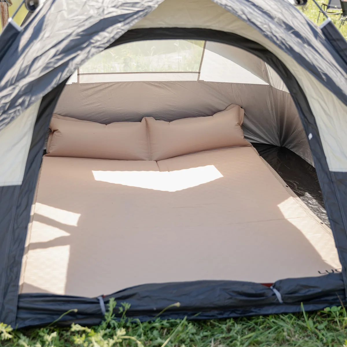 Надувний матрац 190х130см туристичний похідний в намет Camping Lugi, самонадувний кемпінговий підголівник комфортний LU-027