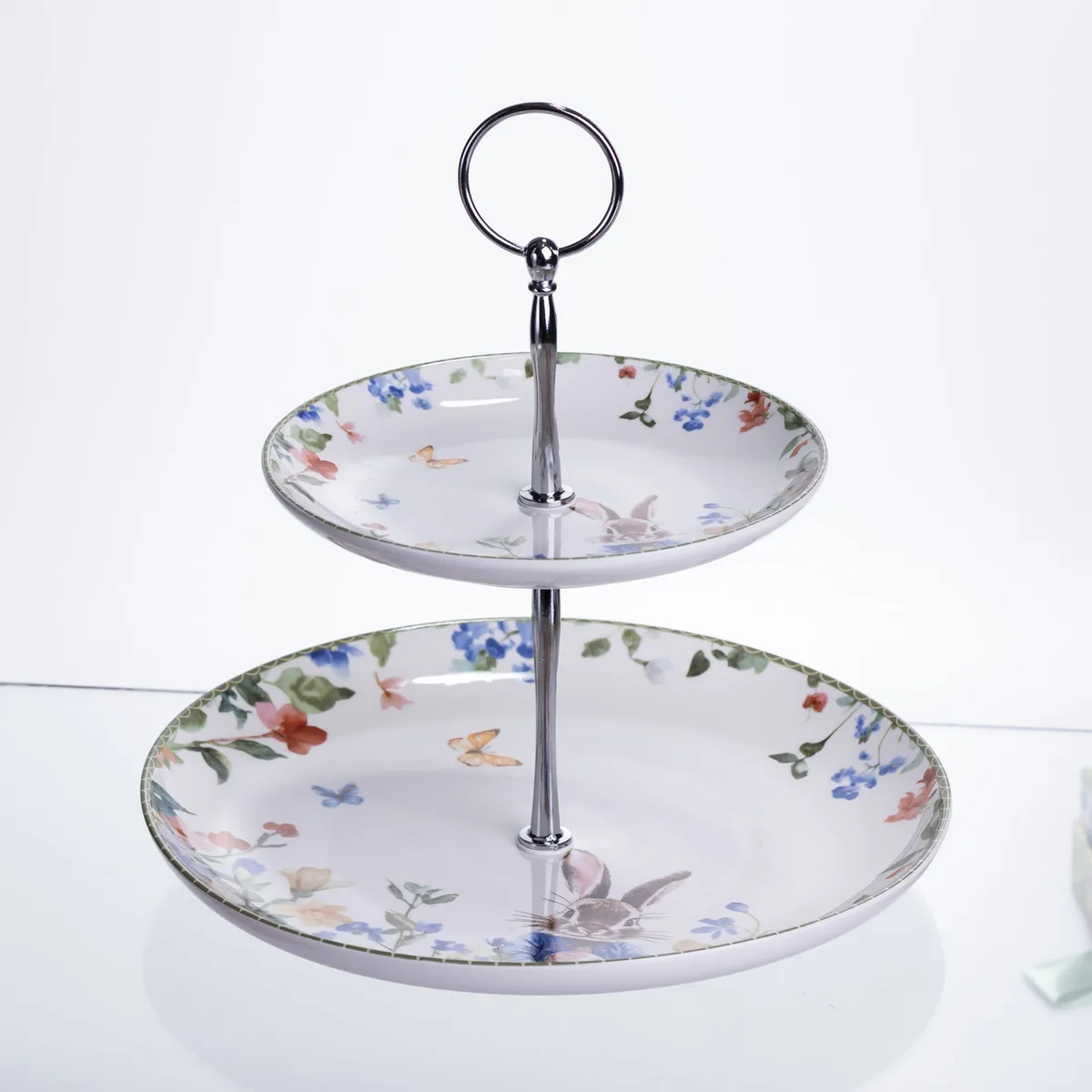 Етажерка Garden Rabbits порцелянова для фруктів та десертів 23*24 см HP-7323-6