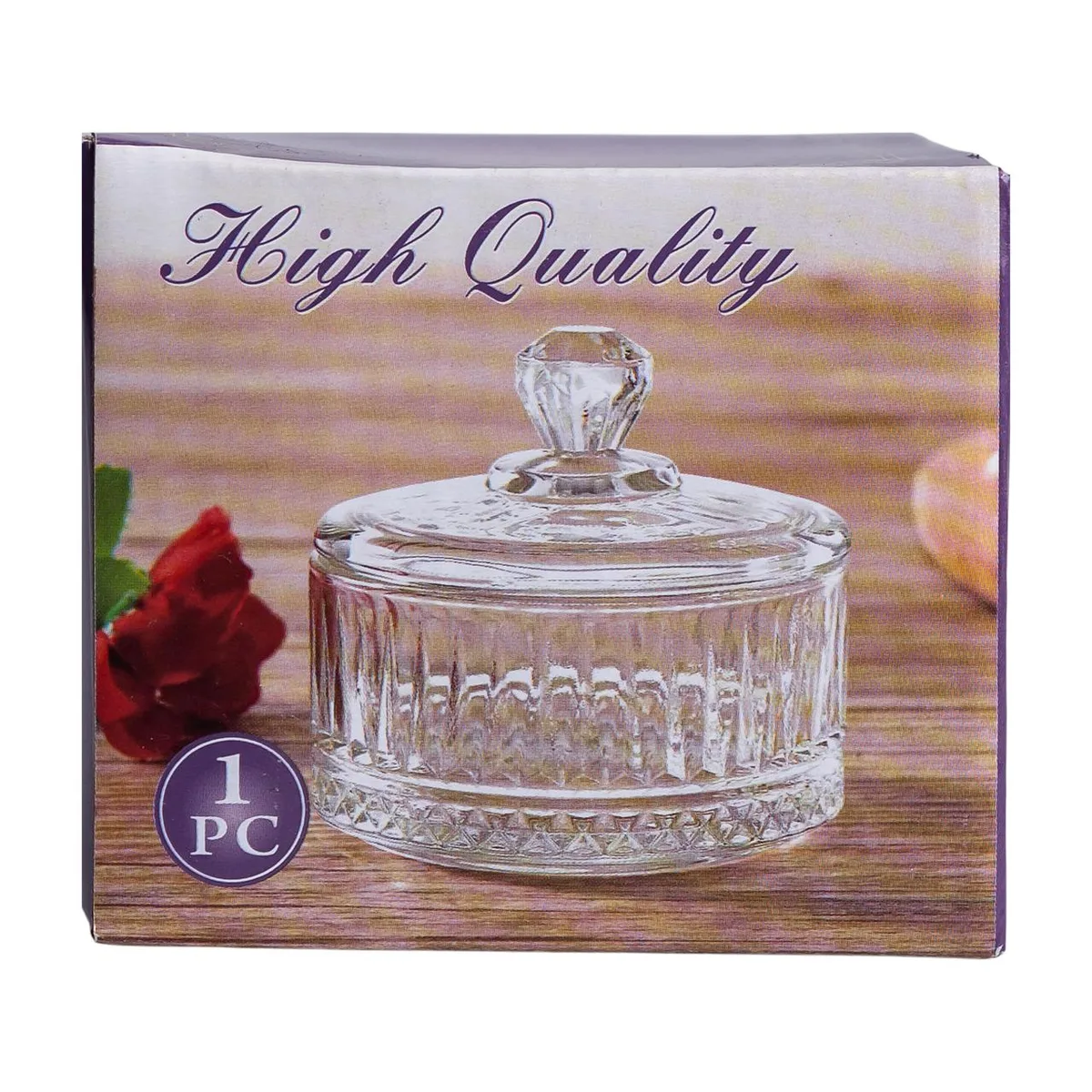 Цукерниця з кришкою Ø 6.5 см скляна HP-YH-29