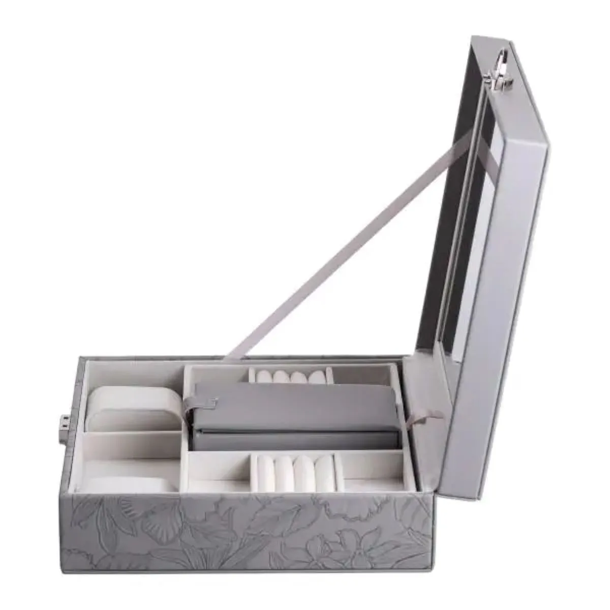 Скринька для прикрас з еко шкіри 2 яруси із замком органайзер для ювелірних виробів HP-5-22G