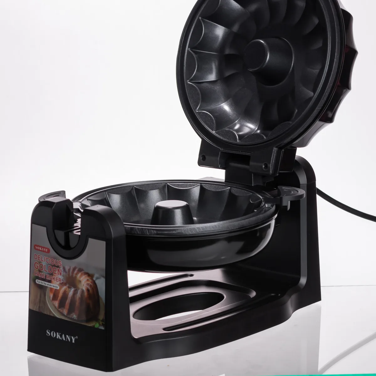 Кексниця електрична 1800 Вт з антипригарним покриттям 37×17×18 (см) Чорна SK-BBQ-837