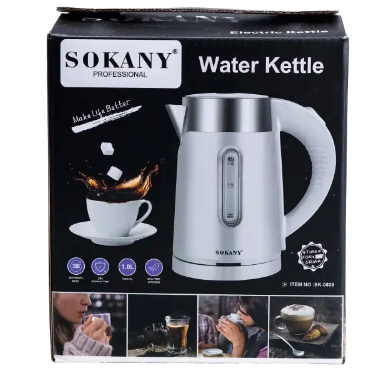 Електрочайник Sokany SK-0808 1200W Чорний