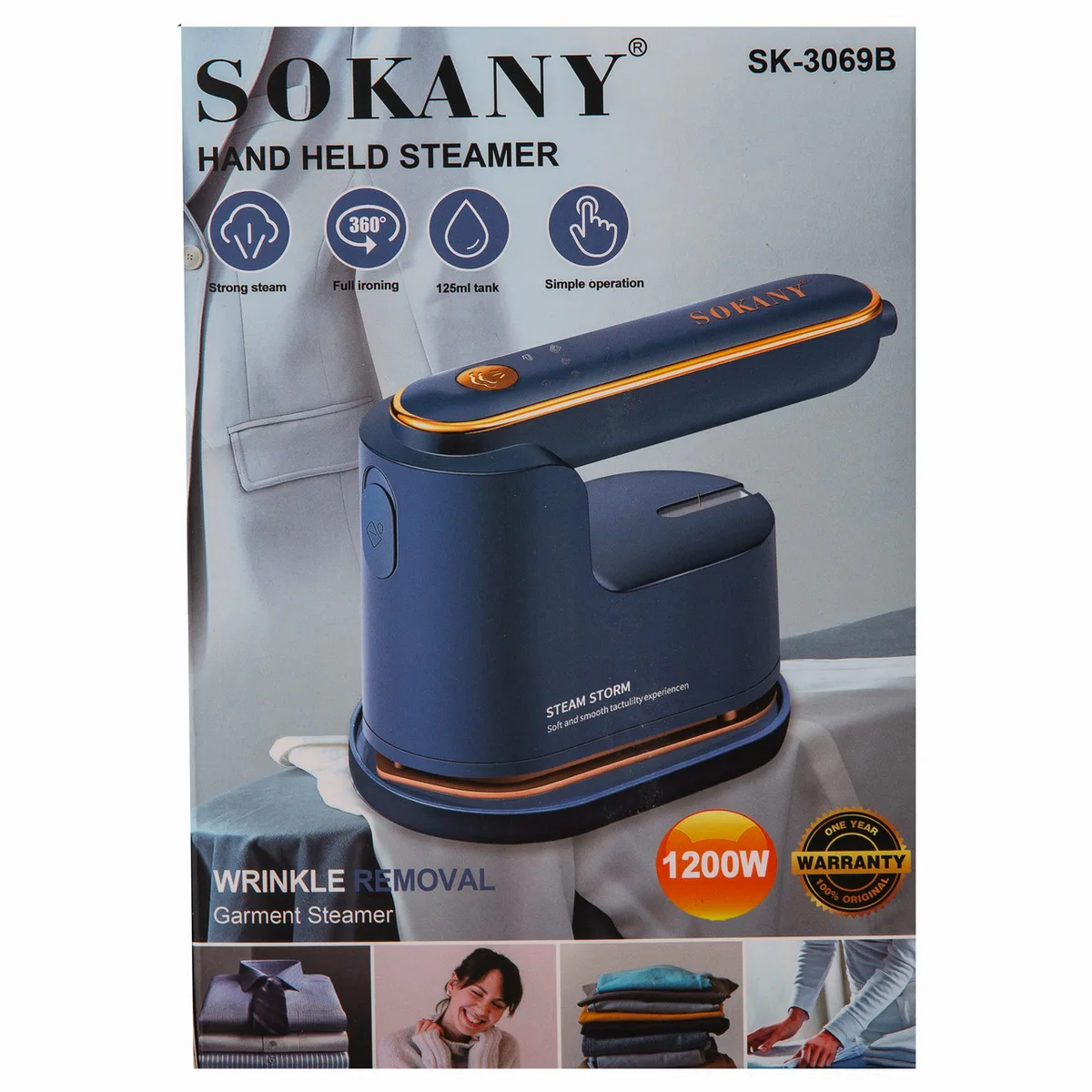Відпарювач Sokany Ручний 1200 Вт синій SK-3069B