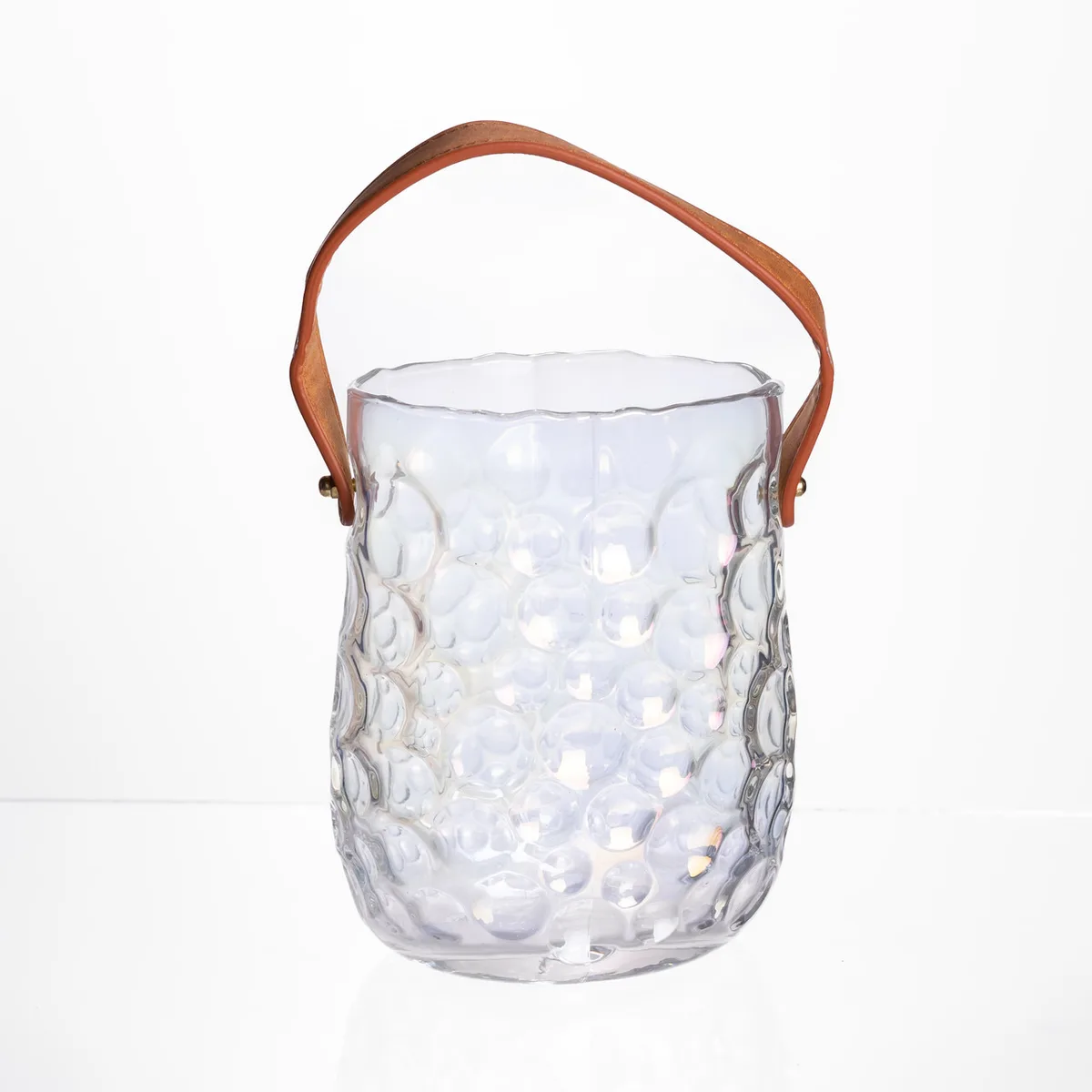Ваза сумочка з ручкою 13×9.5×18 (см) декоративна скляна ваза для квітів 1.2 (л) Прозорий HP-19-153-6
