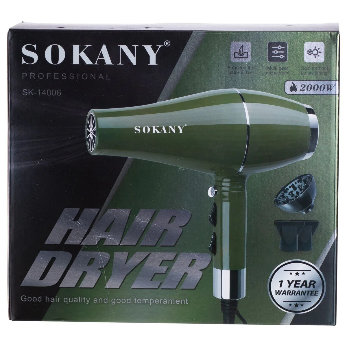 Фен для волосся з концентратором 2000 Вт Sokany SK-14006