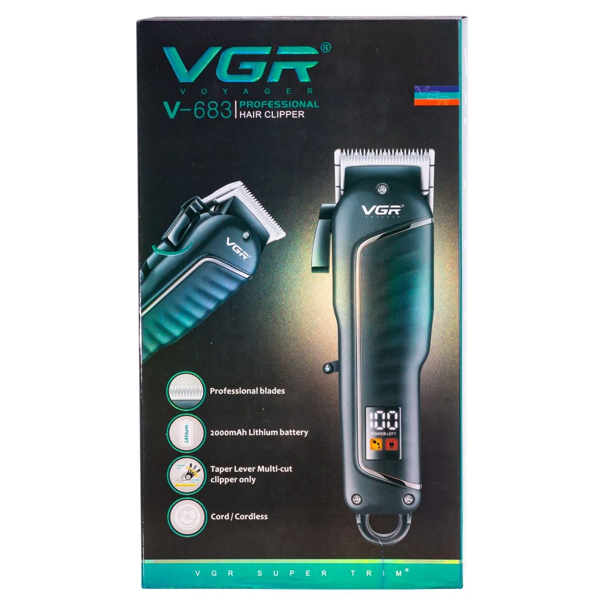 Машинка для стрижки LED професійна з насадками VGR HP-V-683