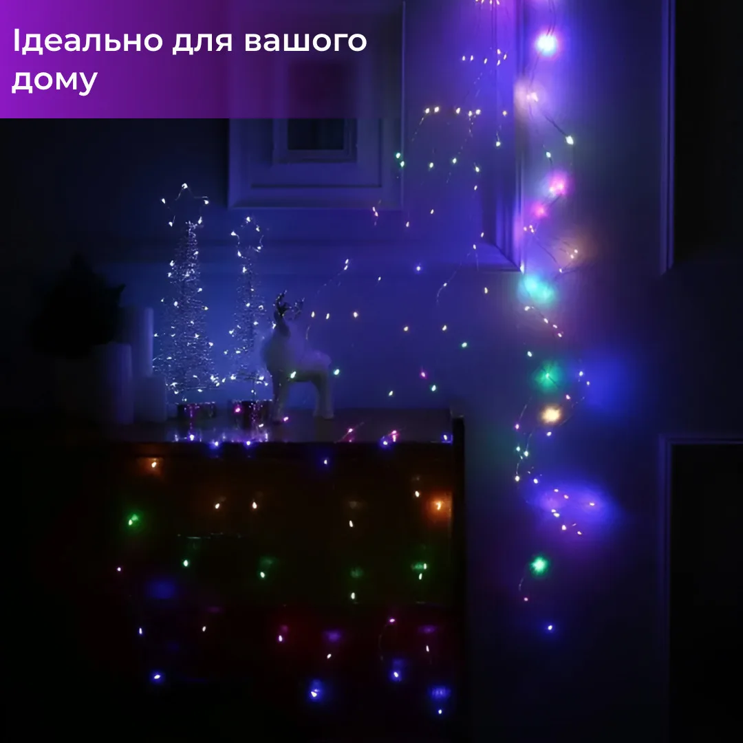 Гірлянда світлодіодна на батарейках GarlandoPro 30LED 3м мідний дріт гірлянди роса 1733017ML