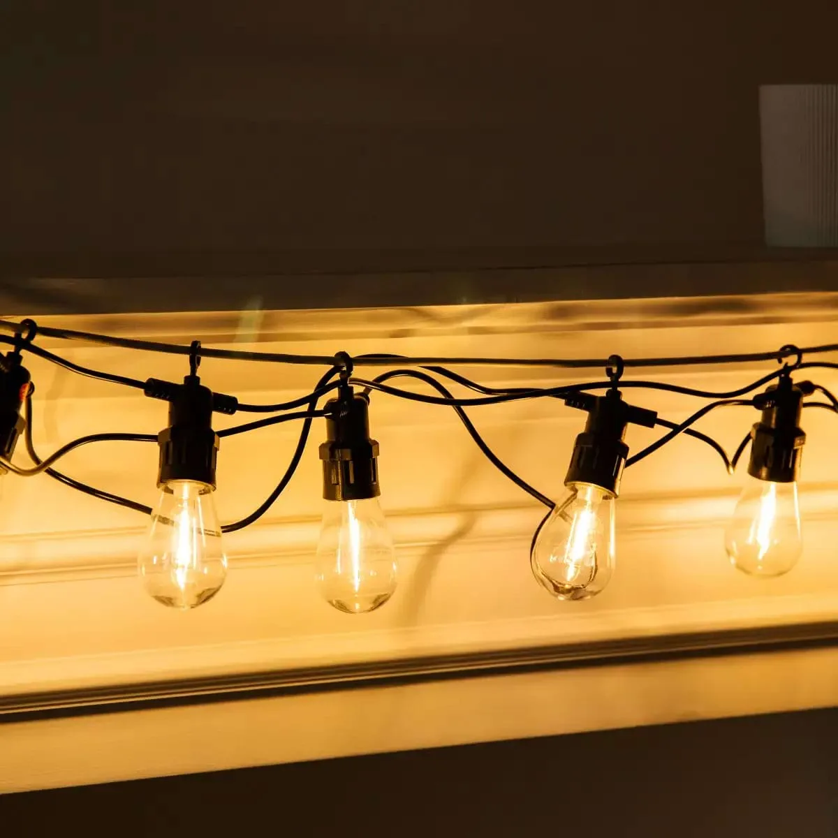 Гірлянда вулична у стилі ретро світлодіодна жовта S14 на 10 LED ламп завдовжки 5 метрів S14Y