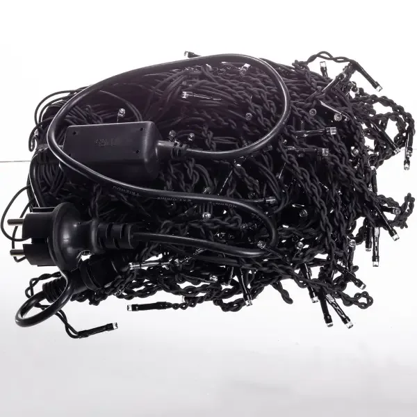 Вулична гірлянда Бахрома 20 м 335 LED гірлянда штора чорний провід Синій 20MBBL