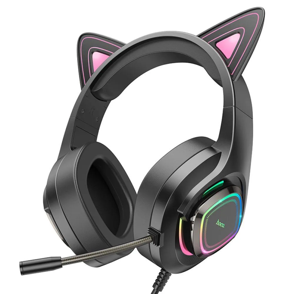 Ігрові Навушники Hoco W107 Cute Cat Ear Колір Рожевий