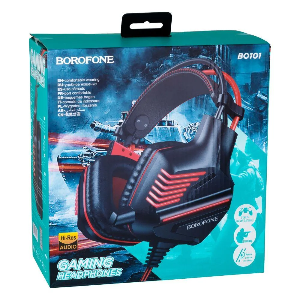 Ігрові Навушники Borofone BO101 Racing Колір Чорно-Червоний