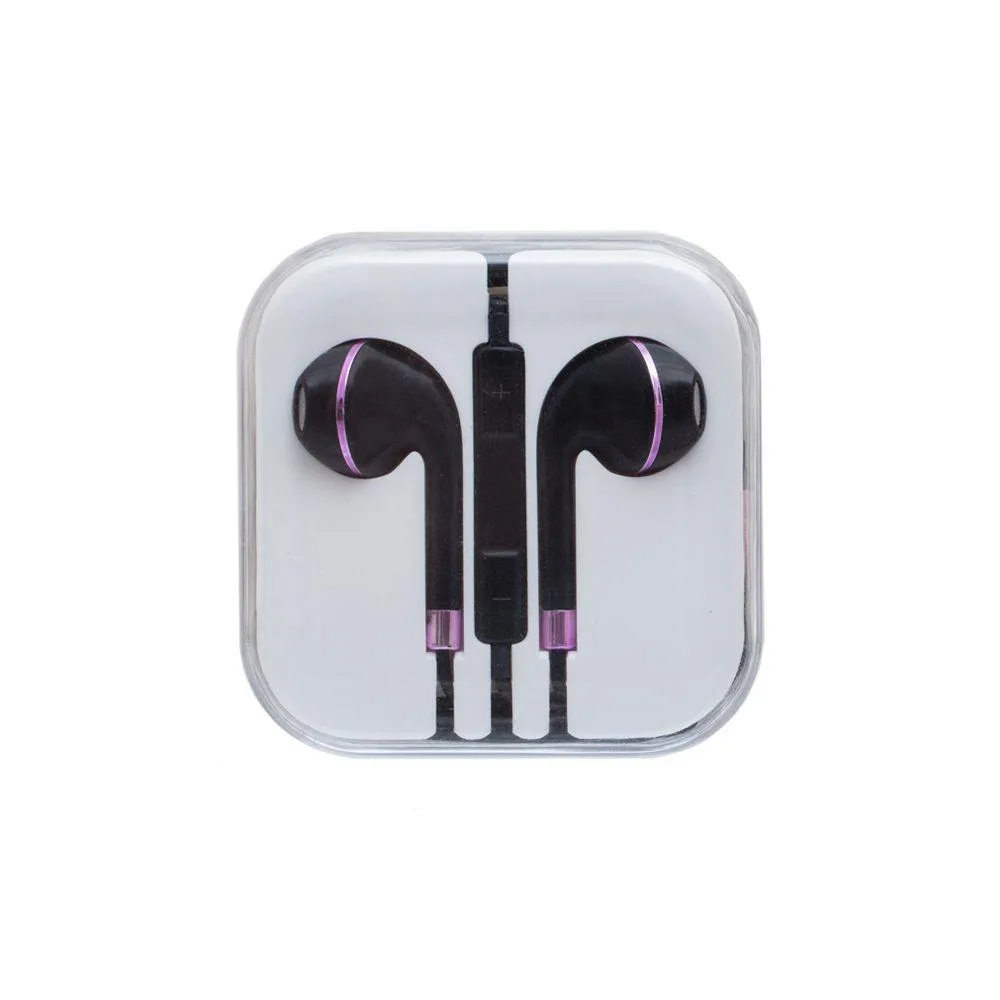 Навушники Iphone 5 Earpod New Line Колір Чорно-Фіолетовий