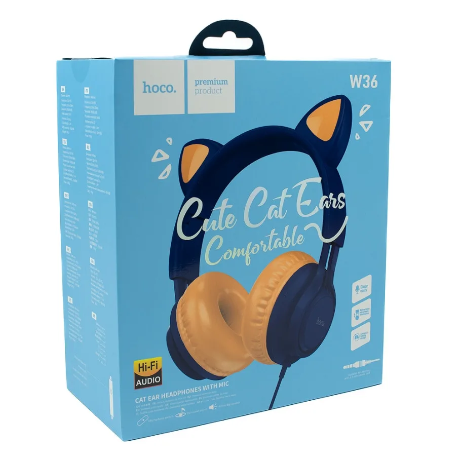 Навушники Hoco W36 Cat Ear Синий