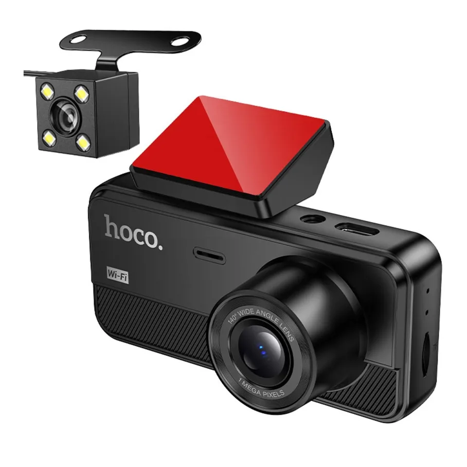 Відеореєстратор Hoco DV15 2-inch 720P/Wi-Fi App/ 3 Камеры Чорний