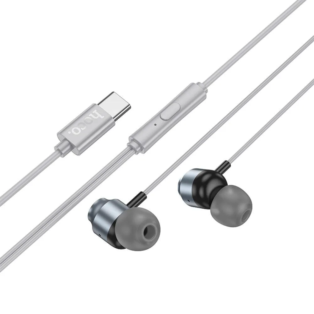 Навушники Hoco M122 Power metal universal Type-C Колір Сірий