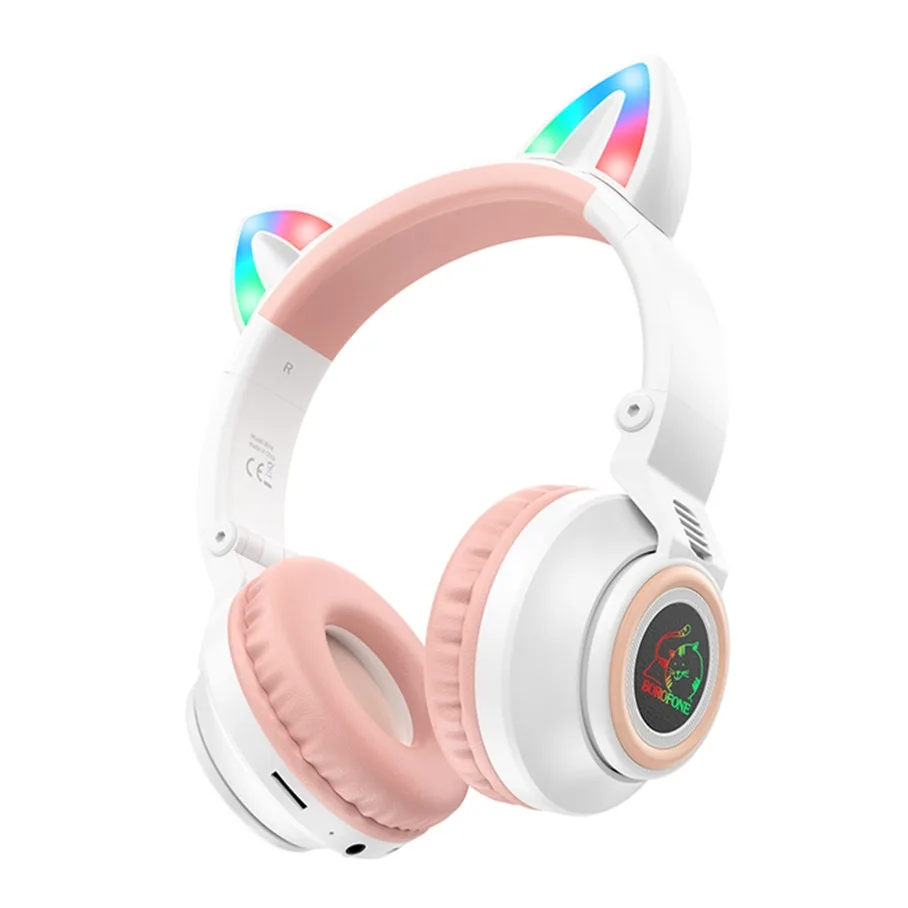 Бездротова Стерео Гарнітура Borofone BO18 Cat Ear Білий