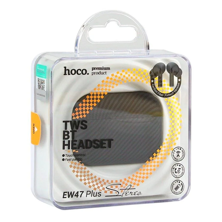 Бездротова Стерео Гарнітура Hoco EW47 Plus TWS (carbon version) Чорний