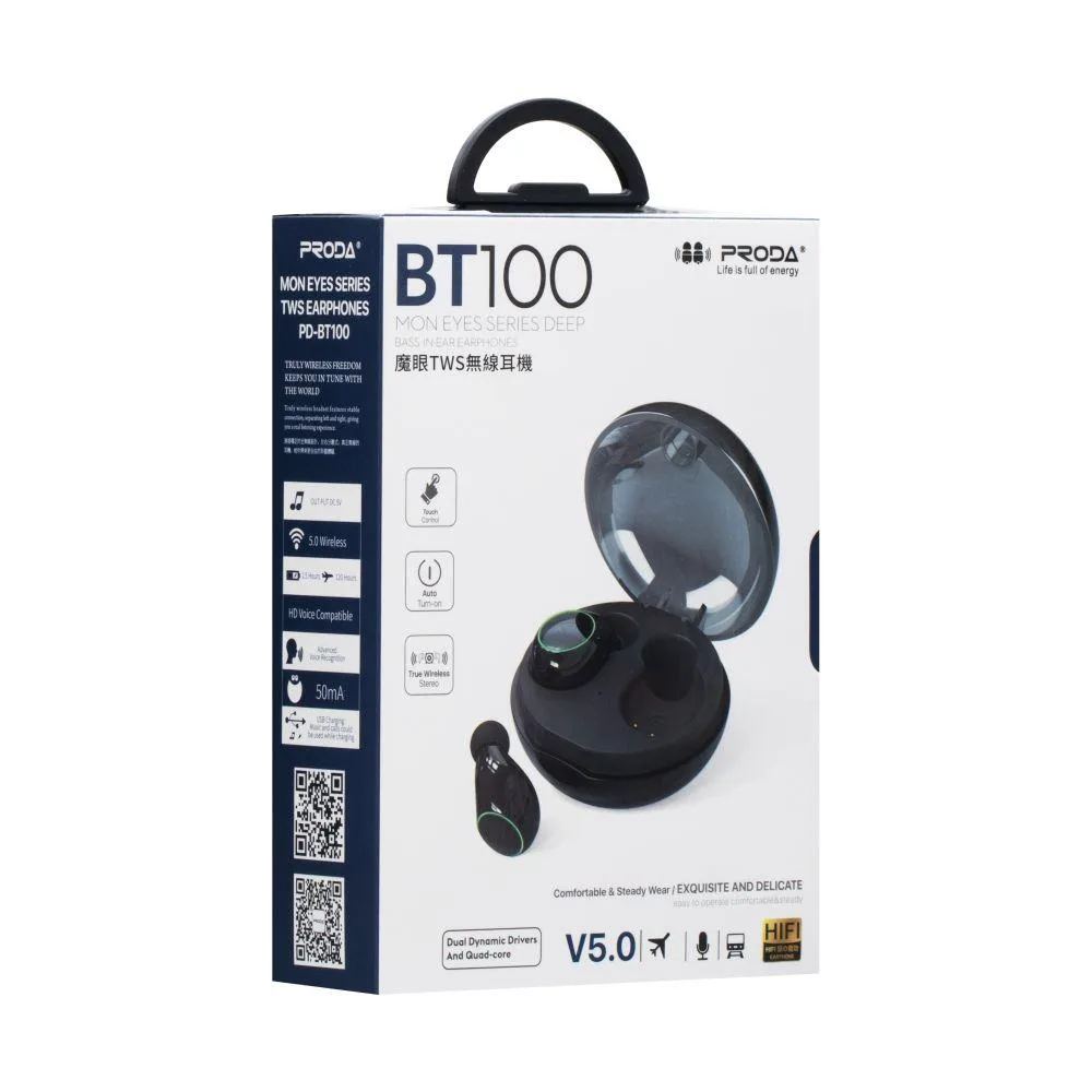 Бездротова Стерео Гарнітура Proda PD-BT100 TWS Колір Чорний