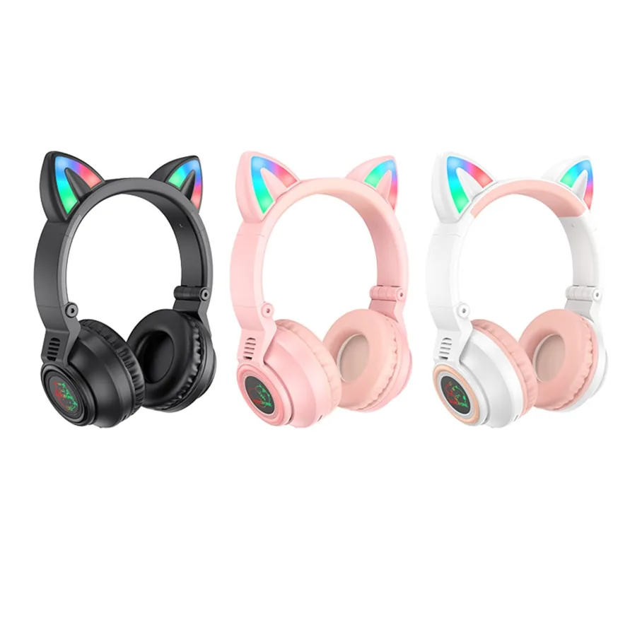 Бездротова Стерео Гарнітура Borofone BO18 Cat Ear Чорний