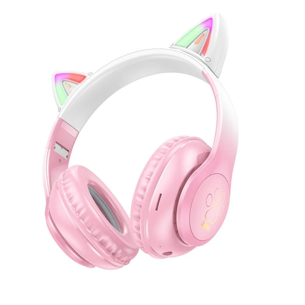 Бездротова Стерео Гарнітура Hoco W42 Cat Ear Колір Рожевий