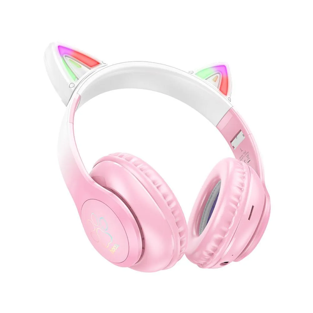 Бездротова Стерео Гарнітура Hoco W42 Cat Ear Колір Рожевий
