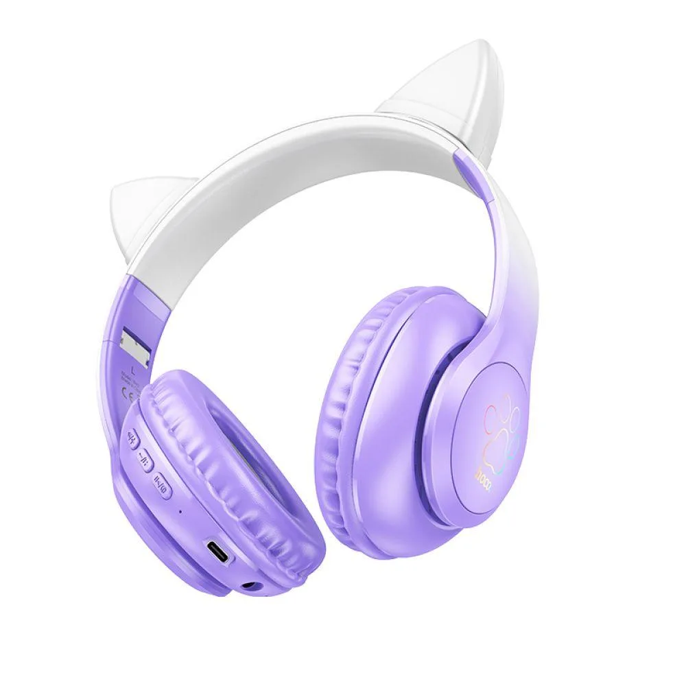Бездротова Стерео Гарнітура Hoco W42 Cat Ear Колір Рожевий