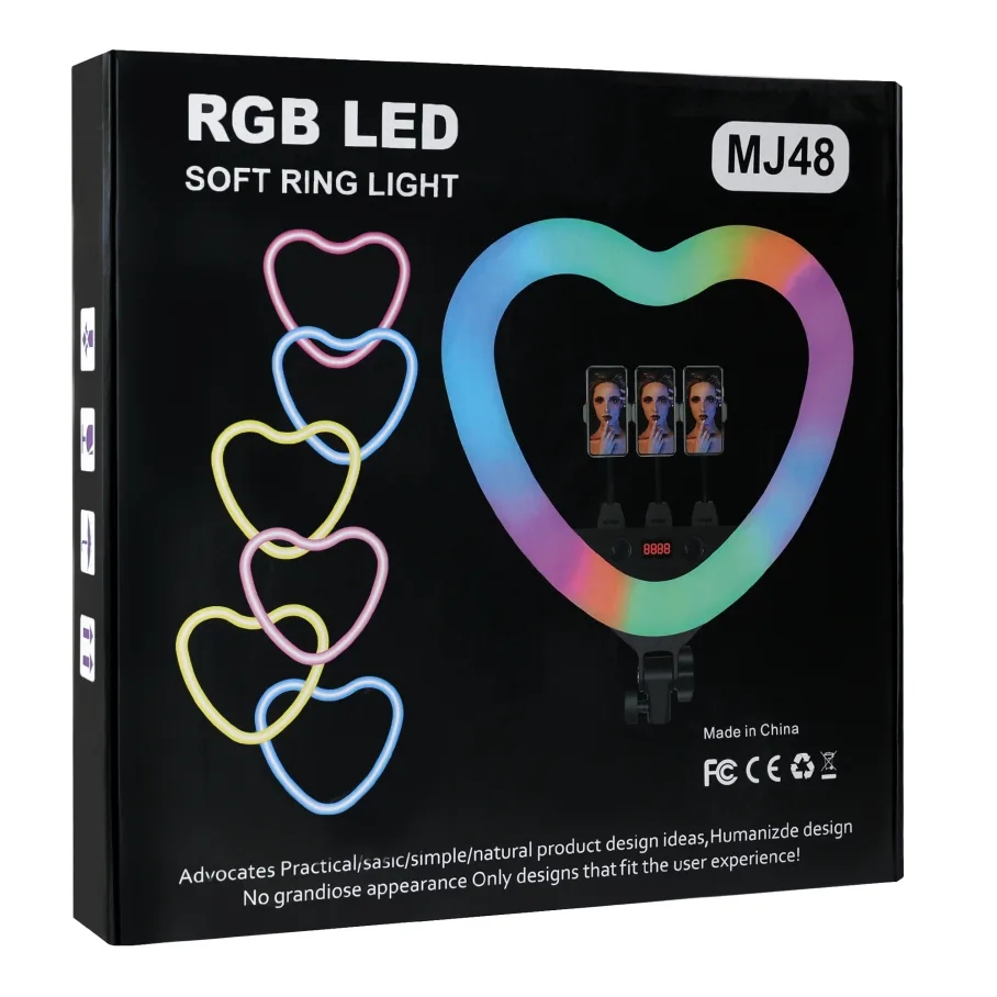 Лампа RGB MJ48 48cm Remote (Heart Style) м'ята упаковка Чорний