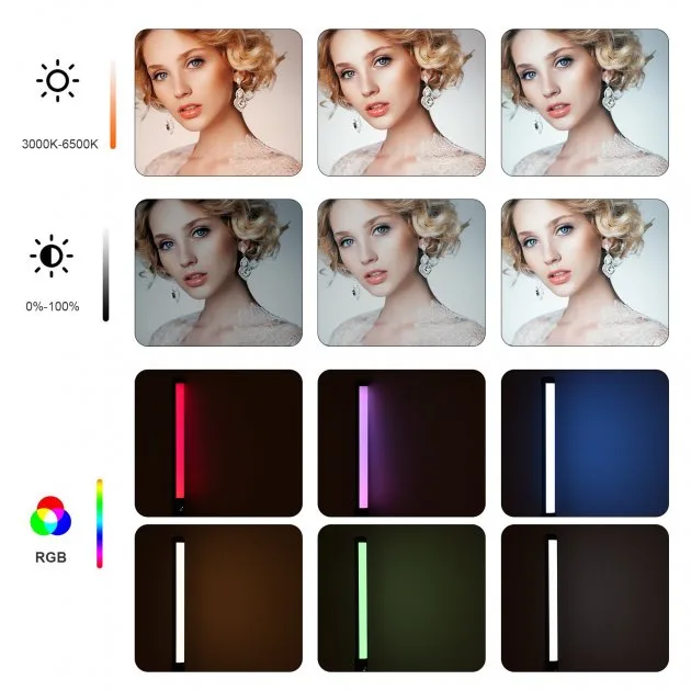 Лампа RGB різнокольорова меч Led Stick палиця РГБ для фото і відео Стік жезл для селфі та блогерів з пультом та з Дефлектором АКБ