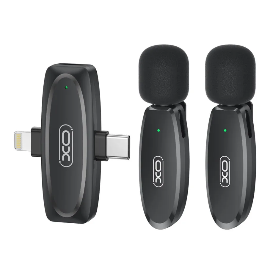 Мікрофон Петличний Бездротовий XO MKF010 Twin Type-C+IP Чорний
