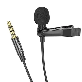 Петличний мікрофон Borofone BFK11 Jack 3.5 мм для смартфона та камери — всеспрямований Lavalier мікрофон для блогів, інтерв’ю