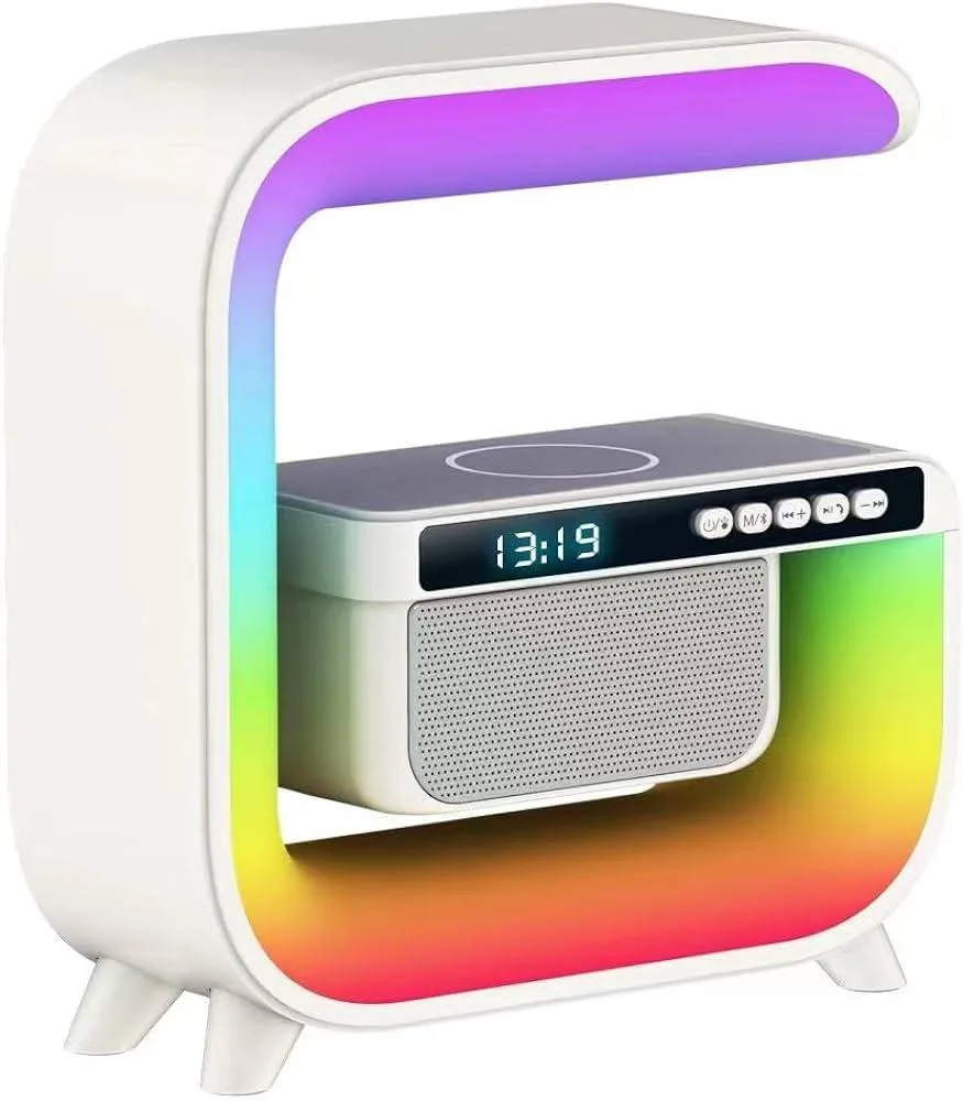 Багатофункціональний пристрій Light Sound Machine G30, RGB нічник, годинник, бездротова зарядка, Bluetooth колонка