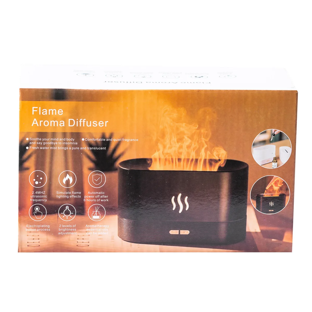Зволожувач повітря Flame Aroma Diffuser міні зволожувач повітря