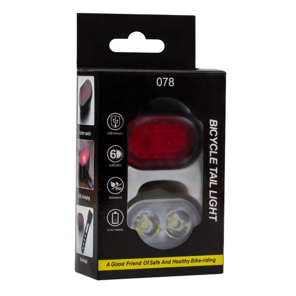 Велоліхтар 078 2LED IPX4 Waterproof 6 Modes Чорний