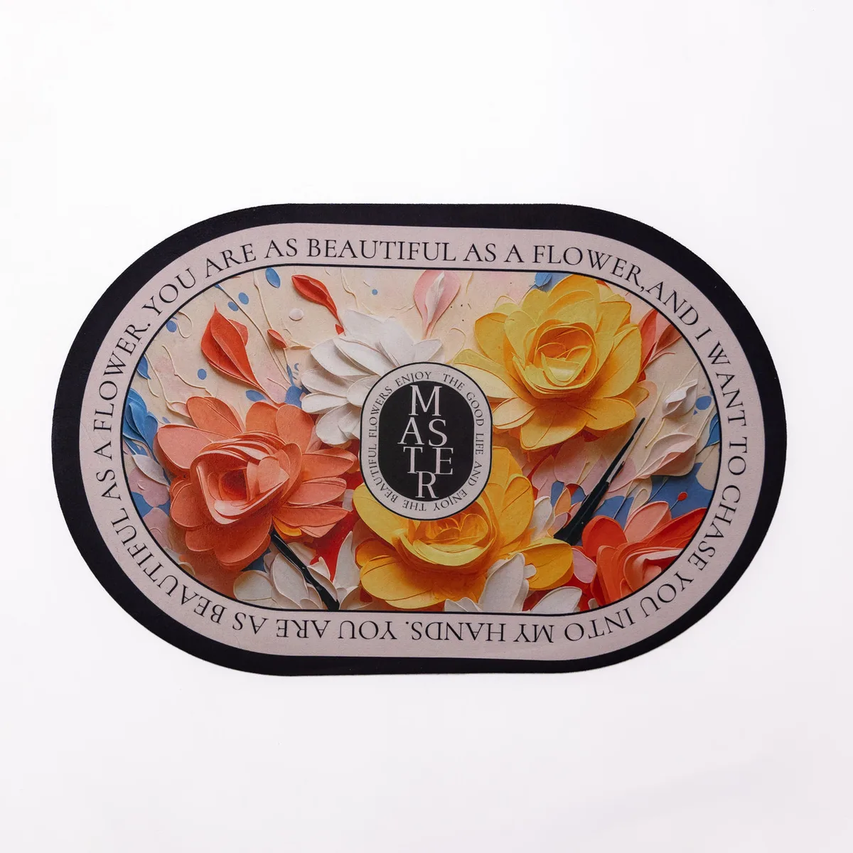 Килимок діатомітовий універсальний BEAUTIFUL FLOWERS 58*38 см з ефектом 3-D HP-42-55