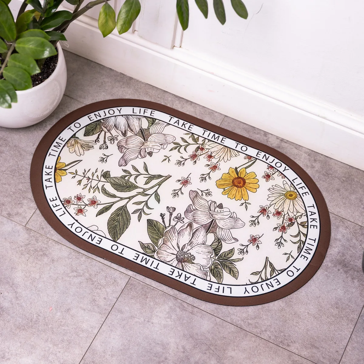 Килимок діатомітовий Floral Oval 38*58 см універсальний овальний HP-42-50